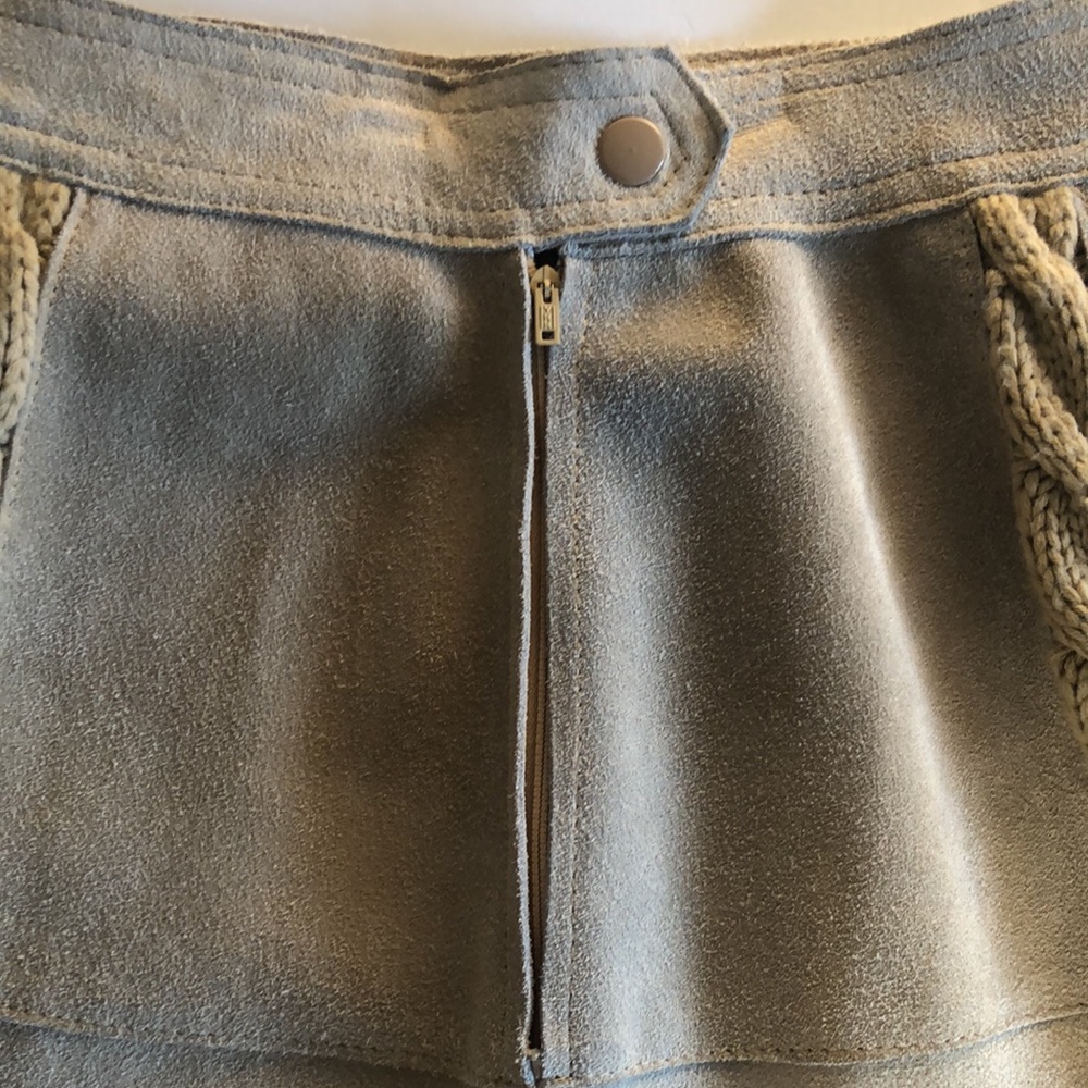 Vintage Ms. Today Crochet Suede Skirt Size 12 - Picture 5 of 11
